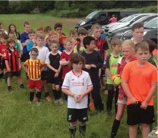  ??  ?? ABOVE LEFT: The coaching team at the Glencormac United soccer camp. Back: Gary Messitt, Ryan Nolan, Aaron Tier, Amy Greene and Brody Davies. Front: Sam Carroll and Patrick O’Toole. ABOVE RIGHT: Some of the children who attended.