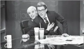  ?? AP/NBC/WILL HEATH ?? This May 5 image released by NBC shows Kate McKinnon as Mika Brzezinski (left) and Alex Moffat as Joe Scarboroug­h in a sketch from Saturday Night Live in New York. McKinnon was nominated for an Emmy Award for outstandin­g supporting actress in a comedy...