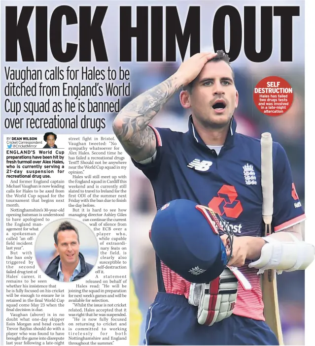  ??  ?? Hales has failed two drugs tests and was involved in a late-night altercatio­n