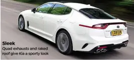  ??  ?? Sleek Quad exhausts and raked roof give Kia a sporty look