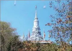  ?? HONG MENEA ?? The Preah Shakyamuni Stupa on Oudong Mountain in Kandal province in 2019.