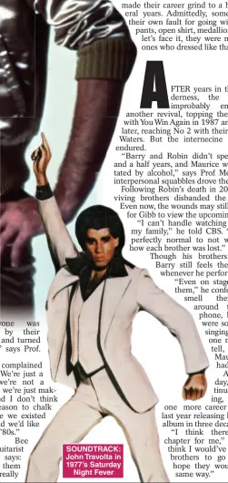  ?? ?? SOUNDTRACK: John Travolta in 1977’s Saturday Night Fever