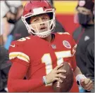  ?? Jamie Squire / Getty Images ?? Chiefs QB Patrick Mahomes says Browns QB Baker Mayfield got the better of him in college, but he hopes to turn the tables Sunday.