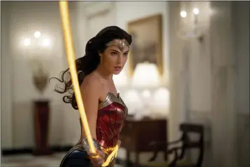  ?? CLAY ENOS — WARNER BROS. ?? Gal Gadot in a scene from “Wonder Woman 1984.” The superhero sequel earned an estimated $ 38.5 million in ticket sales from internatio­nal theaters, Warner Bros. said Sunday.