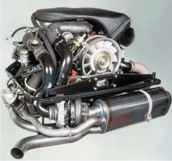  ??  ?? Above: Original 3.0-litre motor ran without an intercoole­r. This was added in 1978 with the advent of the 3.3-litre engine