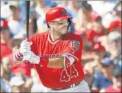  ?? Matt York Associated Press ?? THE ANGELS’ BACKUP CATCHER, Rene Rivera, is playing for his seventh major league organizati­on.