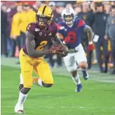  ?? ROB SCHUMACHER/THE REPUBLIC ?? Arizona State receiver Brandon Aiyuk stands 6 feet, but he has a massive 6-foot-9 wingspan and 10-inch hands.