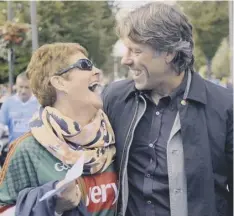  ??  ?? 0 John Bishop with a Mayo fan at the All Ireland Gaelic football final