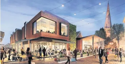  ??  ?? > An artist’s impression of how the expanded Touchwood Shopping Centre would look
