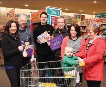  ??  ?? Paula McCarthy, Jim McAuliffe, Michael Gabryelski, Brian Douglas, Tommie and Yvonne Brosnan and Joan Crean at Hickey’s Centra, Rathmore. Photo by Michelle Cooper Galvin.