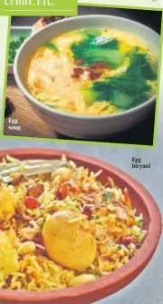  ?? ?? Egg soup
Egg biryani