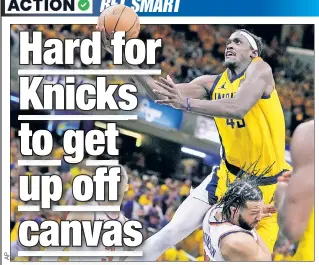  ?? ?? IS IT IN-EVITABLE? Pascal SIakam (above) and the Pacers survived Game 3 and then romped on Sunday to even the series in Indianapol­is. Now back at the Garden, they are Jacob Wayne’s choice to beat the battered Knicks in Game 5.