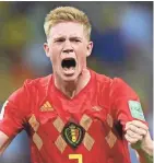  ?? GETTY IMAGES ?? Kevin De Bruyne celebrates after Belgium defeats Brazil and moves on to the World Cup semifinals for the first time since 1986.