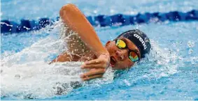  ??  ?? Ambitious: Zadrian Zhi Weng Chan will put extra focus in the 100m backstroke in Brisbane.