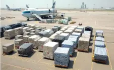  ?? — AFP photo ?? Asia-Pacific airlines saw their air cargo volumes decrease by 5.1 per cent in March 2022 compared to the same month in 2021, while available capacity in the region fell 6.4 per cent compared to March 2021, the largest drop of all regions.