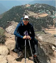  ??  ?? James Kaiser above Namche Bazaar.