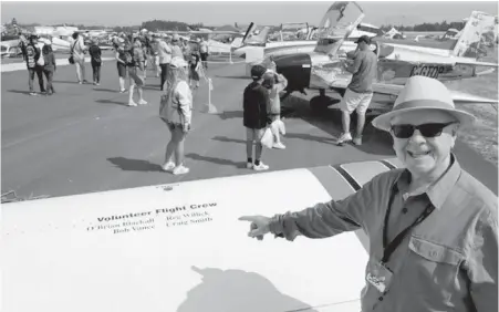  ??  ?? Victoria’s Bob Vance, 81, is part of the volunteer flight crew for one leg of a 32,000-km trip begining on Jan. 2 called Give Hope Wings. The plan is to raise $500,000 for Hope Air, a charity that helps Canadians fly to receive medical care.