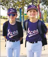  ?? COURTESY OF LILLARD FAMILY ?? Brody Lillard (left) and Blake Lillard play for the San Diego Aces traveling baseball team.