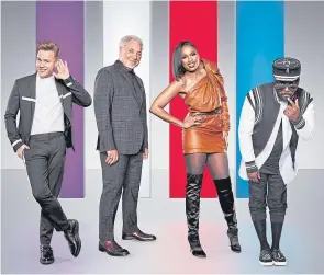  ??  ?? ▼ The Voice coaches: Olly, Sir Tom, Jennifer Hudson and will.i.am.