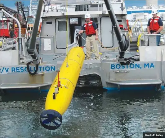  ?? PHOTOGRAPH: Bluefin Robotics ?? Bluefin-21 testing