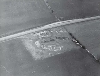  ?? ?? Aerial view of the Chilgrove I villa excavation site