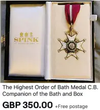  ??  ?? EBay order: Stolen medal on auction website