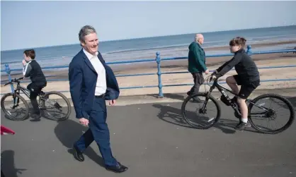  ??  ?? Keir Starmer campaignin­g for the Hartlepool byelection in Seaton Carew, County Durham, March 2021. Photograph: Stefan Rousseau/PA