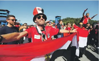  ?? EPA ?? Egyptian fans took pride in the team’s presence in Russia even though they lost to Uruguay 1-0