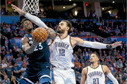  ?? PHOTO: AP ?? OKC Thunder centre Steven Adams has always been a steely defensive presence, but is now adding offensive firepower to his arsenal.