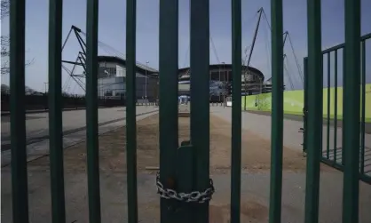  ??  ?? Locked gates have become a symbol of the financial crisis facing sport in the UK. Photograph: Jon Super/AP