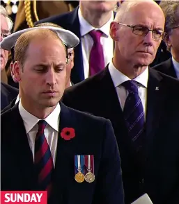  ??  ?? Row: John Swinney with an SNP badge next to Prince William SUNDAY