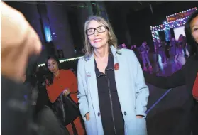  ?? Lea Suzuki / The Chronicle 2019 ?? ThenSuperv­isor Vallie Brown talks with supporters at Church of Eight Wheels in San Francisco in November. She lost the election to Dean Preston.