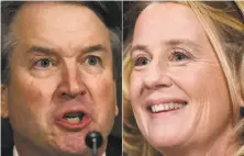  ?? Win Mcnamee and Saul Loeb / AFP / Getty Images ?? Christine Blasey Ford is accusing Supreme Court nominee Brett Kavanaugh of sexually assaulting her 36 years ago.