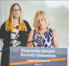  ??  ?? NDP Official Opposition Leader Rachel Notley and Christina Gray, critic for labour, provide comment on internal government documents they say show the grave financial risk involved in Alberta pulling out of the Canada Pension Plan to start its own fund.