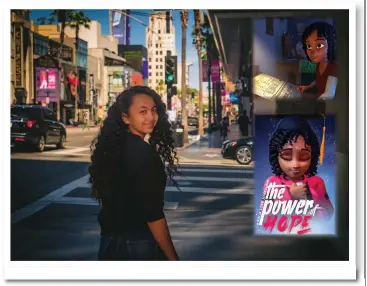  ?? Courtesy photos ?? Kalia Love Jones, 13, directed her first animated short film (inset photos), “The Power of Hope,” which tells the inspiratio­nal story of a young woman with big dreams.