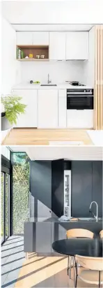  ?? Photo / Tom Ferguson; Photo / Simon Wilson ?? Top to bottom: Compact two-burner hob and integrated appliances by Brad Swartz Architects in Sydney. A concealed fridge at a Crosson Architects-designed home.