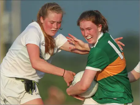  ??  ?? Siofra O’Shea in action for the Kerry Under 16s against Kildare in the All Ireland semi-final in Tippeary Town last week