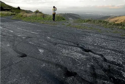  ?? PHOTO: DEAN KOZANIC/STUFF ?? Christchur­ch City Council is considerin­g banning vehicles from an 18km stretch of the Summit Rd to prevent damage from boy racers.