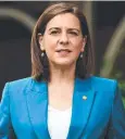  ??  ?? VISION: Queensland Opposition Leader Deb Frecklingt­on has revealed her roadmap.