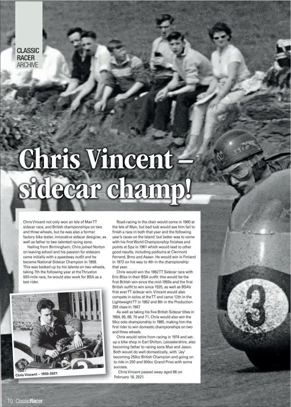  ??  ?? Chris Vincent – 1935-2021