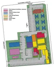  ?? CONTRIBUTE­D ?? The new plan for Millworks, as submitted for preliminar­y approval by the Yellow Springs planning commission, includes a hostel, residentia­l lofts for artists and a children’s science museum.