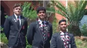  ?? ?? Maritzburg College’s top three academics for 2023 are Dux for 2023, Declan Pillay, Tayughe Ramdhass, second in sixth form, and Matthew van Rooyen, third in form.