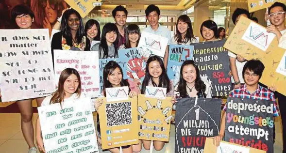  ?? FILE PIC ?? A campaign to raise awareness of mental health on World Mental Health Day in Petaling Jaya.