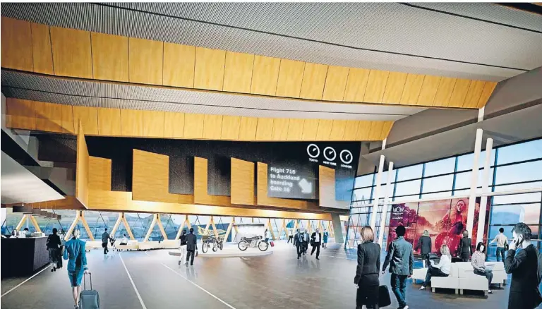  ??  ?? Swish makeover: An artist’s impression of the extension planned for the South Terminal at Wellington Airport.