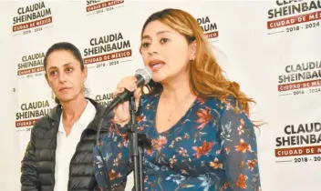  ??  ?? Claudia Sheinbaum Pardo, jefa electa de la Ciudad, en el anuncio de la designació­n de Soledad Aragón Martínez como próxima titular de la Secretaría del Trabajo y Fomento al Empleo de la CDMX.