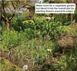  ??  ?? Make room for a vegetable garden but blend it into the overall plot by planting flowers around its edges