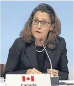  ??  ?? Canadian trade minister Chrystia Freeland.