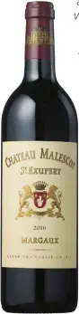  ??  ?? Château Malescot saint-exupéry Margaux This is a superb wine. I didn’t think it could be better than the 2015 but it is. Full, layered and sexy. It goes on for minutes with dense fruit, yet it’s also vivid and showcases sublime tannins and balance of...