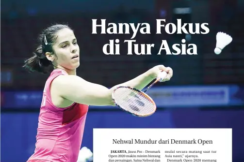  ?? STR/AFP ?? UTAMAKAN KESEHATAN: Saina Nehwal ketika menghadapi pemain Korsel Kim Ge-eun di Kejuaraan Asia tahun lalu.