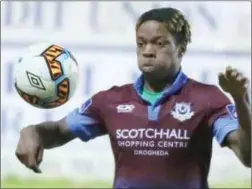  ??  ?? On target - Drogheda United Under-19s striker Jordan Adeyemo.